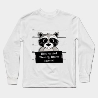 Wanted Raccoon I Steal Hearts Long Sleeve T-Shirt